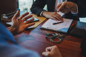 man meeting with probation officer